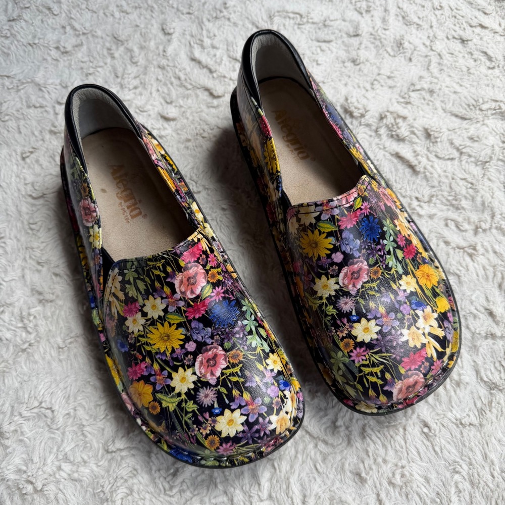 Alegria Debra Floral Leather Professional Nursing Clogs Shoes DEB-420 EU 39 - Picture 4 of 12
